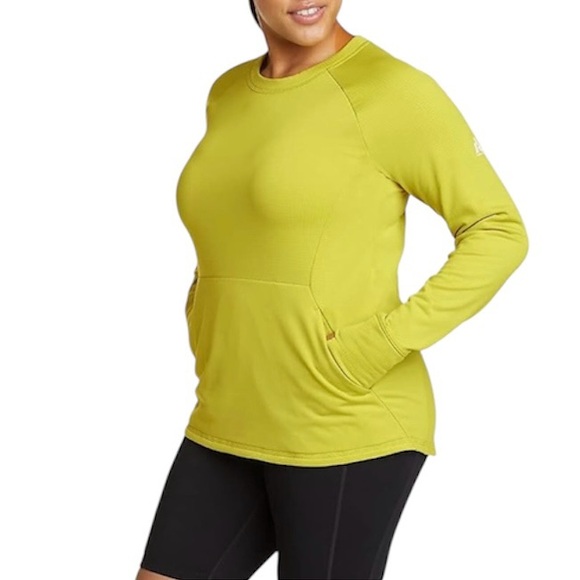 Eddie Bauer Tops - Eddie Bauer High Route Grid Fleece Pullover Chartreuse M NWT